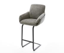 DELIFE Barstoel Luan-Flex Bouclé zacht Mud Vrijkantelframe plat metaal...