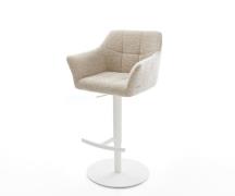 DELIFE Barstoel Yulo-Flex Zachte Geweven stof Beige Draaivoet in hoogt...