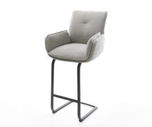 DELIFE Barstoel Nela-Flex Zachte stof met structuur Grijs Vrijkantelfr...