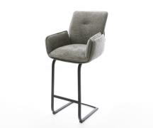 DELIFE Barstoel Nela-Flex Bouclé zacht Mud Vrijkantelframe plat metaal...