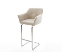 DELIFE Barstoel Yulo-Flex Zachte Geweven stof Beige Vrijkantelframe pl...