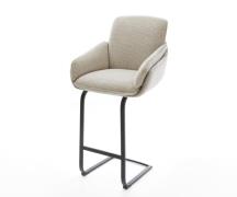 DELIFE Barstoel Luan-Flex Zachte Geweven stof Beige Vrijkantelframe pl...