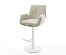 DELIFE Barstoel Clea-Flex Zachte Geweven stof Beige Draaivoet in hoogt...