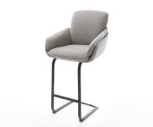 DELIFE Barstoel Luan-Flex Zachte stof met structuur Grijs Vrijkantelfr...