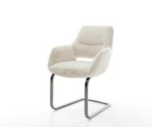 DELIFE Sledemodel Yago-Flex met armleuning pluchen crème-wit sledemode...