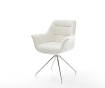 DELIFE Eetkamerstoel Kaira-Flex bouclé zacht beige kruisframe conisch ...