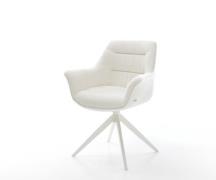 DELIFE Draaistoel Kaira-Flex bouclé zacht beige kruisframe breed wit 3...