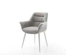 DELIFE Eetkamerstoel Kaira-Flex zachte stof met structuur grijs 4-poot...