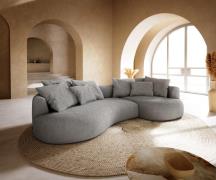 DELIFE Big-Sofa Edina 330x170 cm structuurstof soft grijs