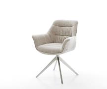 DELIFE Draaistoel Kaira-Flex geweven stof beige kruisframe breed roest...