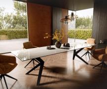 DELIFE Eettafel Edge 300x100 cm keramiek Onyx Champagne Zenthara hoeki...