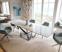 DELIFE Eettafel Edge 200-300x100 cm keramiek Onyx Champagne Spider pla...