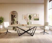 DELIFE Eettafel Edge Boot 240x120 cm Keramiek Laminam® Sabbia Eichefar...