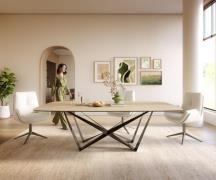 DELIFE Eettafel Edge Boot 240x120 cm Keramiek Laminam® Sabbia Eichefar...