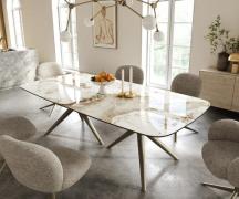 DELIFE Eettafel Edge Boot 240x120 cm Keramiek Minas Melange Wit-Beige ...