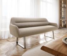 DELIFE Eetkamerbank Taya-Flex 200 cm bouclé mud gekant sledeframe roes...