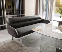 DELIFE Eetkamerbank Taya-Flex 200 cm microvelours anthraciet vintage g...