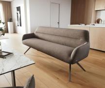 DELIFE Eetkamerbank Taya-Flex 200 cm zachte stof met structuur taupe h...