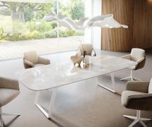 DELIFE Eetkamertafel Edge Boot 270x120 cm Keramiek Iris FMG Onice Grig...