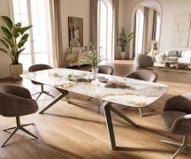 DELIFE Eettafel Edge Boot 260x120 cm Keramiek Minas Melange Wit-Beige ...