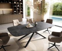 DELIFE Eettafel Edge Boot 240x120 cm Keramiek Laminam® Nero Greco Anth...