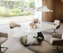DELIFE Eetkamertafel Edge Boot 270x120 cm Keramiek Iris FMG Onice Grig...