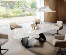 DELIFE Eetkamertafel Edge Boot 270x120 cm Keramiek Iris FMG Onice Grig...