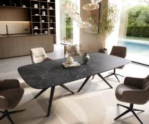 DELIFE Eettafel Edge Boot 240x120 cm Keramiek Laminam® Nero Greco Anth...