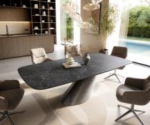 DELIFE Eettafel Edge Boot 240x120 cm Keramiek Laminam® Nero Greco Anth...