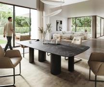 DELIFE Eettafel Edge Boot 260x120 cm Keramiek Laminam® Nero Greco Anth...