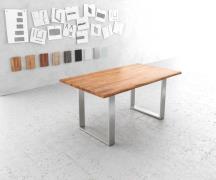 DELIFE Eettafel Edge 160x90cm acacia natuur roestvrijstaal smal Live-E...