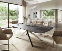 DELIFE Eettafel Edge Boot 260x120 cm Keramiek Laminam® Nero Greco Anth...
