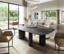 DELIFE Eettafel Edge Boot 260x120 cm Keramiek Laminam® Nero Greco Anth...