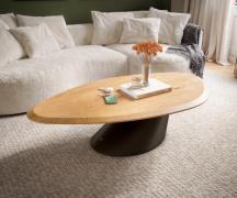 DELIFE Salontafel Edge Organisch 140x76 cm Eiken naturel Flow-Edge Con...