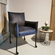 Eetkamerstoel Catja | Concrete leder denim