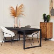 Zwarte eettafel Britt Black | 180x90 cm