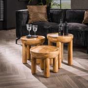 Salontafel Massief rond | Set van drie