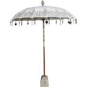 Bali parasol  250 cm créme half zilveren beschildering