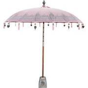 Bali parasol 250 cm roze half zilveren beschildering