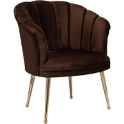 Luxe Velvet Schelp Fauteuil Mila Bruin | Gouden Poten