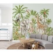 Jungle verhaal - Kinderbehang - 292,2 cm x 280 cm - Walloha