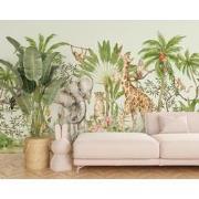 Jungle verhaal - Kinderbehang - 389,6 cm x 280 cm - Walloha