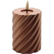 Mansion atmosphere swirl led kaars copper 10x7,5cm