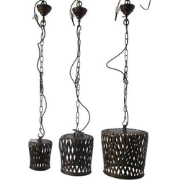 IJzeren Lamp Rond S/3 - Mirabel - Natural Iron Rustic