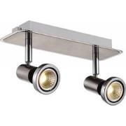 XZIBIT spot 2xGU10 5W LED incl. satin chroom/chroom