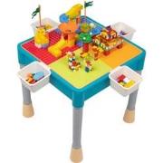 Decopatent® - Kindertafel met 1 Stoeltje - Speeltafel met bouwplaat en...