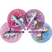 Decopatent® Uitdeelcadeaus 12 STUKS Unicorn / Eenhoorn Hand Waaier - H...