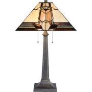 LumiLamp Tiffany Tafellamp  80 cm Beige Glas Tiffany Bureaulamp