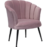 Luxe Velvet Schelp Fauteuil Mila Roze | Zwarte Poten