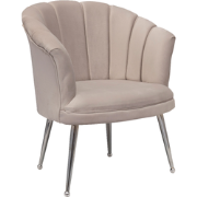 Luxe Velvet Schelp Fauteuil Mila Crème | Zilveren Poten